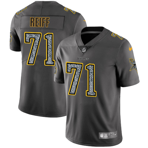 Minnesota Vikings #71 Limited Riley Reiff Gray Static Nike NFL Men Jersey Vapor Untouchable